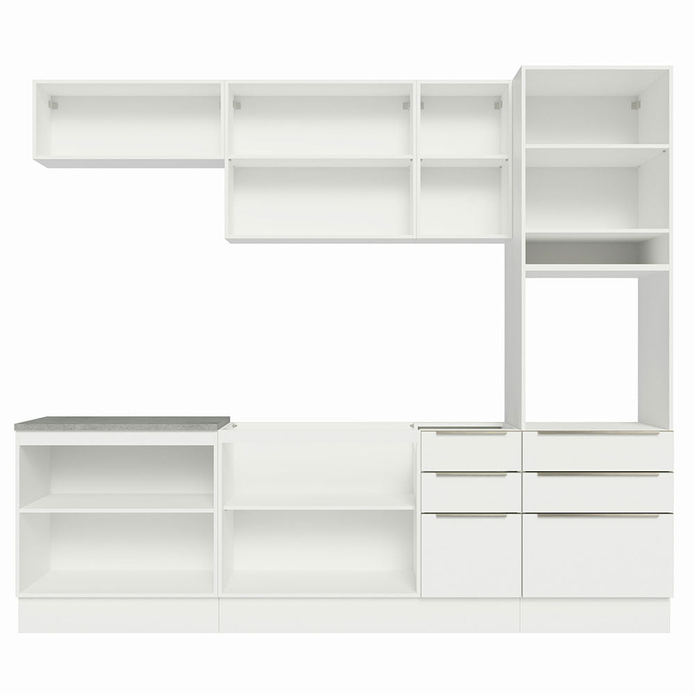 Armário de Cozinha Completa 260cm Branco Veludo Lux Madesa 08