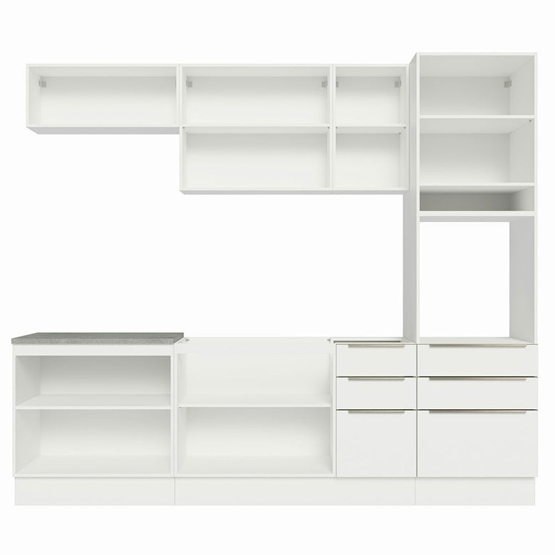 Armário de Cozinha Completa 260cm Branco Veludo Lux Madesa 08