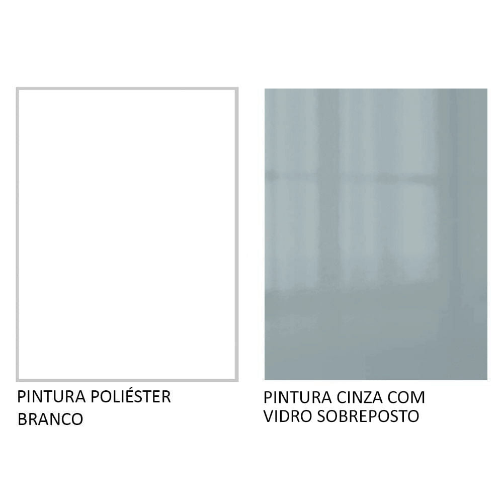 Armário de Cozinha Completa 260cm Branco/Cinza Lux Madesa 08