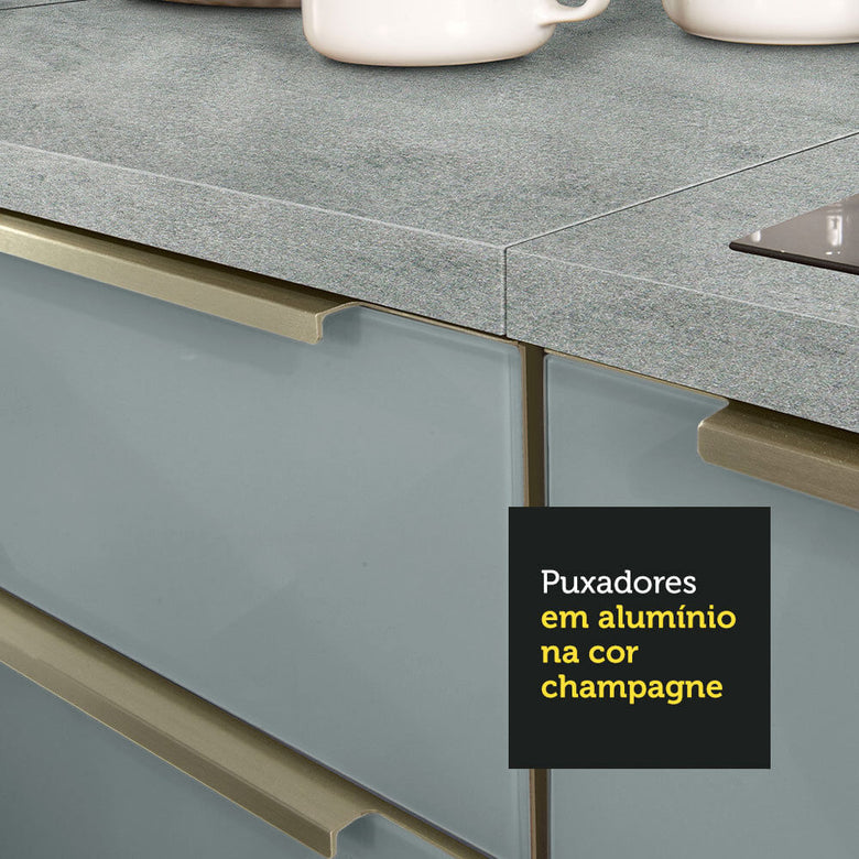 Armário de Cozinha Completa 260cm Branco/Cinza Lux Madesa 08