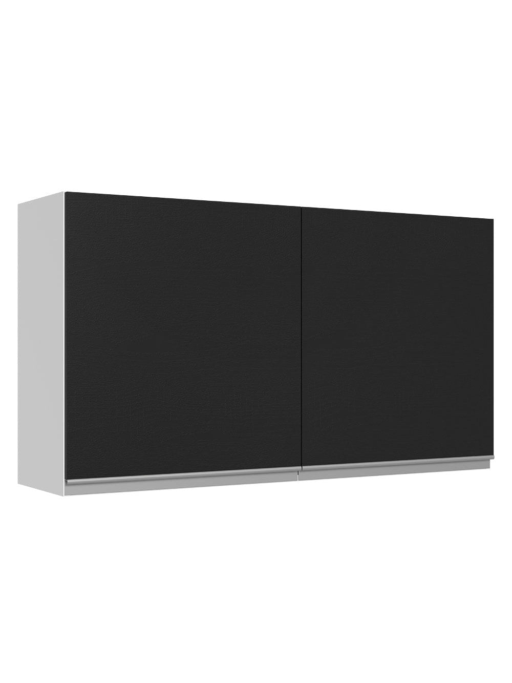 Armário Aéreo 100% MDF 120 cm 2 Portas Branco/Preto Acordes Madesa - Branco/Preto
