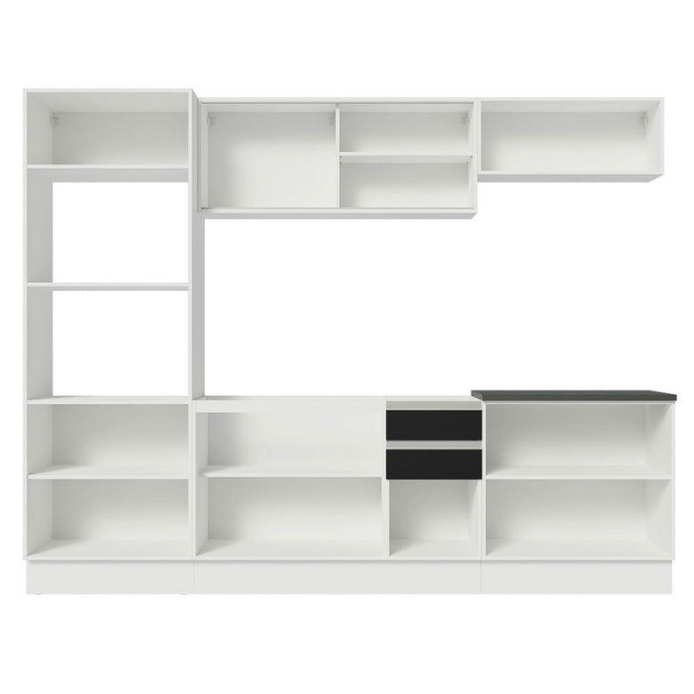 Armário de Cozinha Completa 100% MDF 270cm Branco/Preto Acordes Madesa 07
