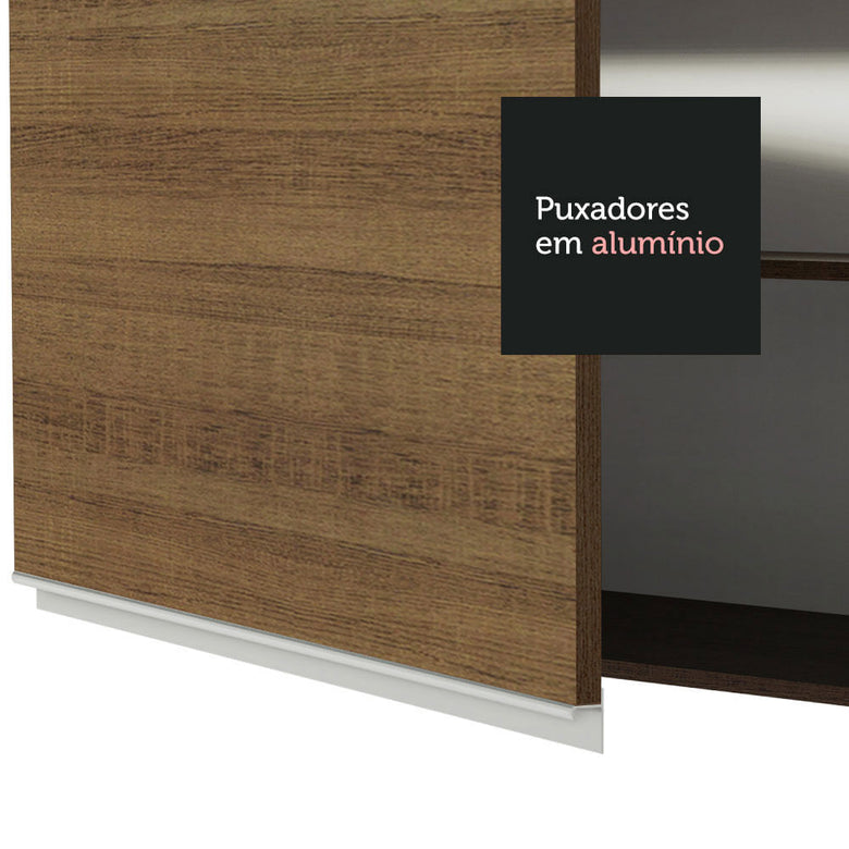 Armário Aéreo Madesa Glamy 80 cm 1 Porta Basculante Rustic