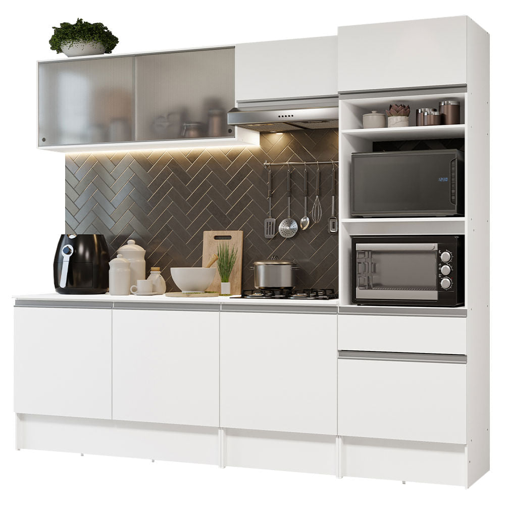 Armário de Cozinha Completa 240cm Branco Topazio Madesa 05 - Branco