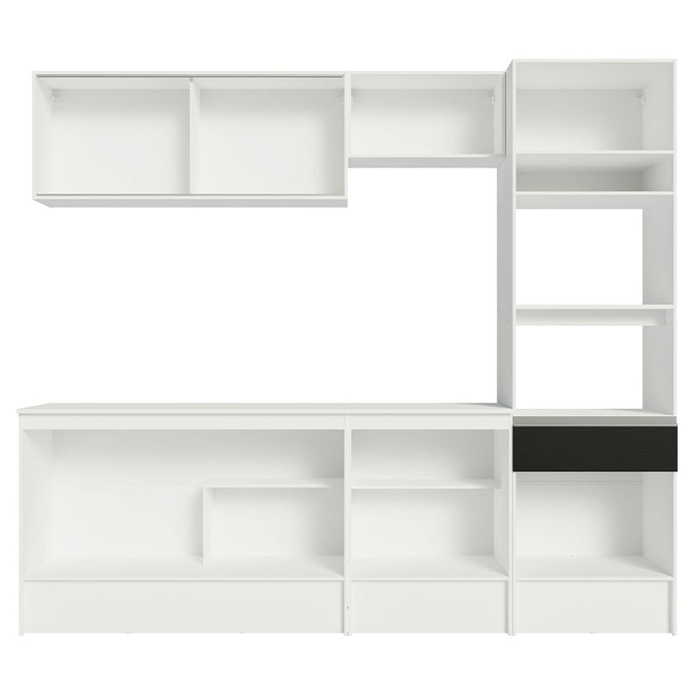 Armário de Cozinha Completa 240cm Branco/Preto Topazio Madesa 05