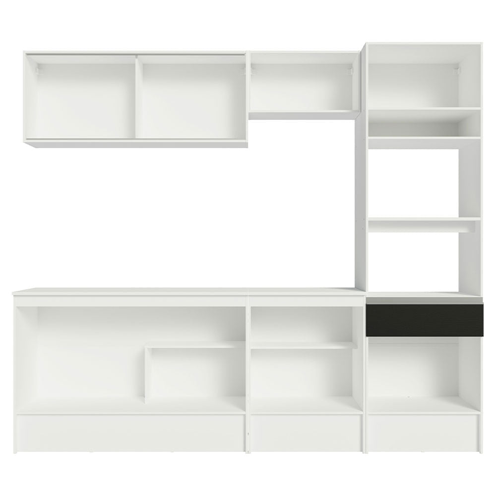 Armário de Cozinha Completa 240cm Branco/Preto Diamante Madesa 06