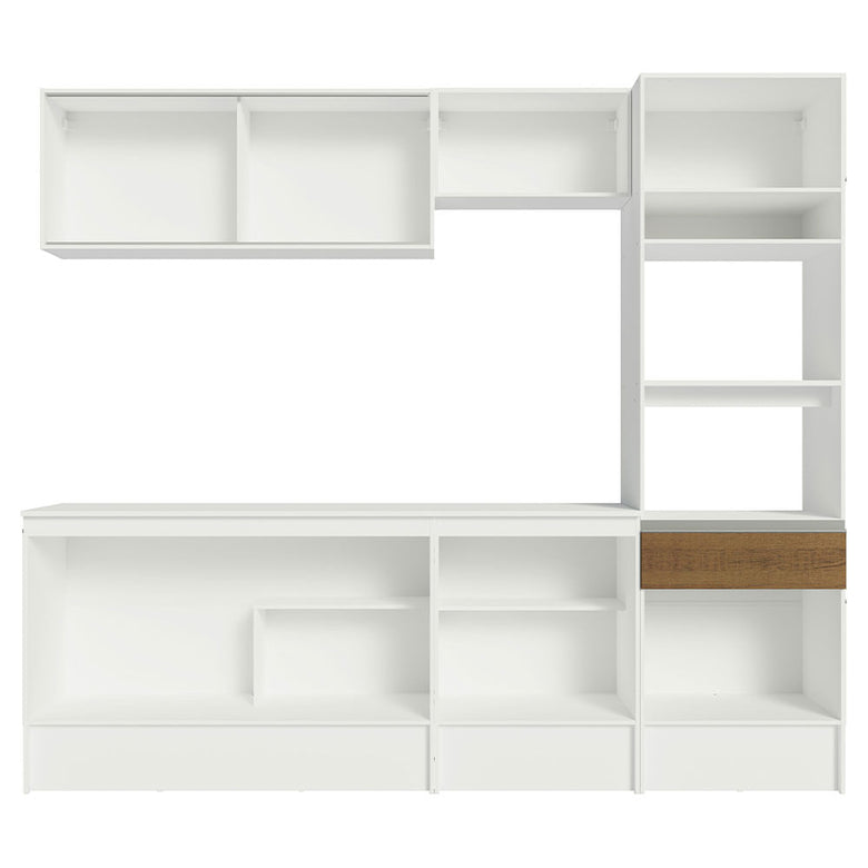 Armário de Cozinha Completa 240cm Branco/Rustic Diamante Madesa 06