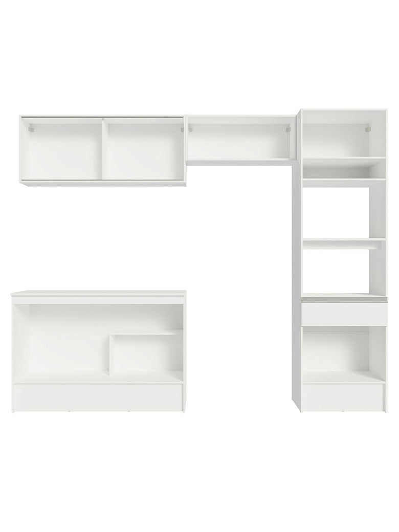Armário de Cozinha Completa 260cm Branco Topazio Madesa 01
