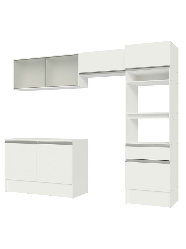 Armário de Cozinha Completa 260cm Branco Topazio Madesa 01