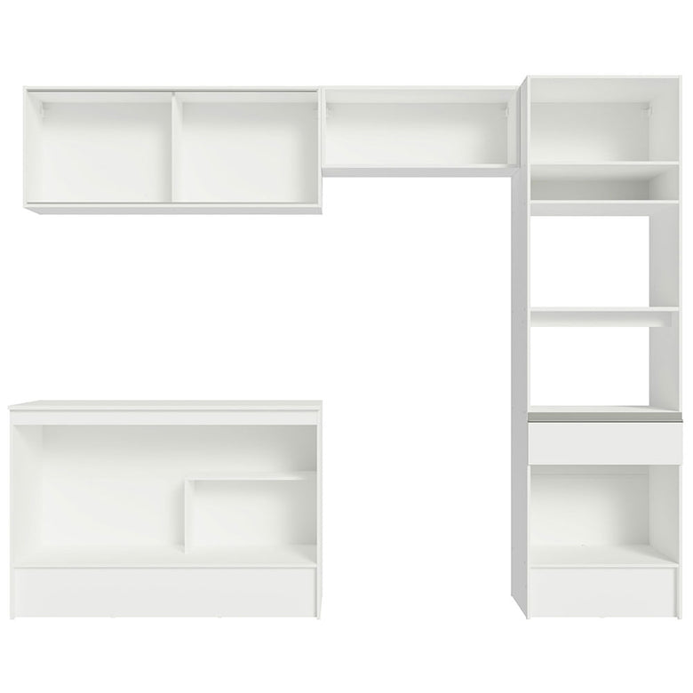 Armário de Cozinha Completa 260cm Branco Diamante Madesa 02