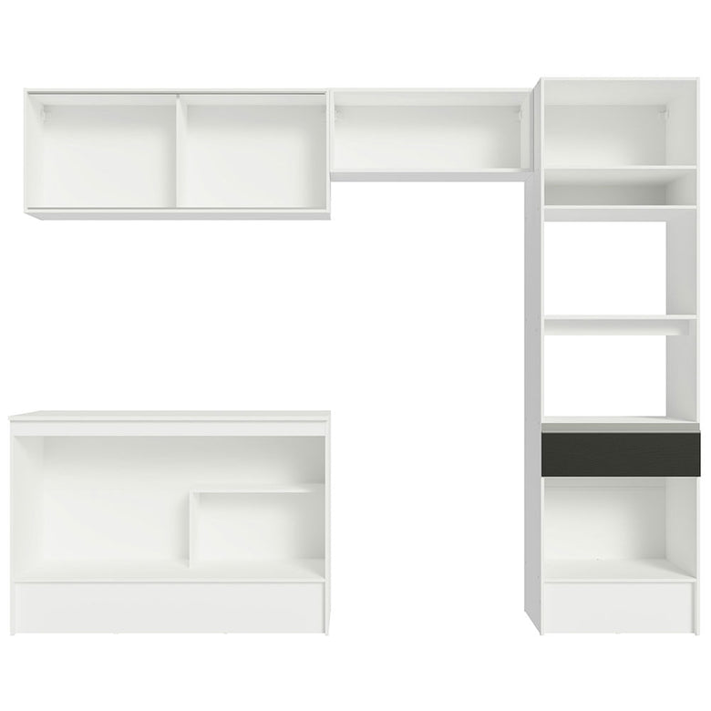 Armário de Cozinha Completa 260cm Branco/Preto Diamante Madesa 02