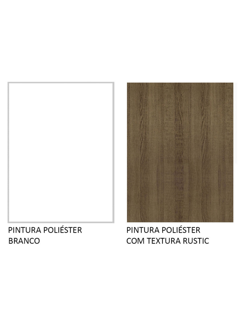 Armário de Cozinha Completa 260cm Branco/Rustic Diamante Madesa 02