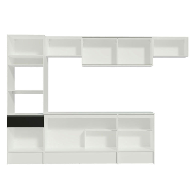 Armário de Cozinha Completa 300cm Branco/Preto Diamante Madesa 02