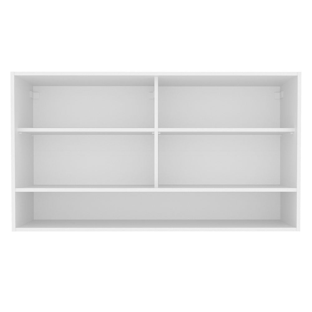 Armário Aéreo Madesa Glamy 2 Portas de Correr de Vidro Reflex e 1 Nicho Branco