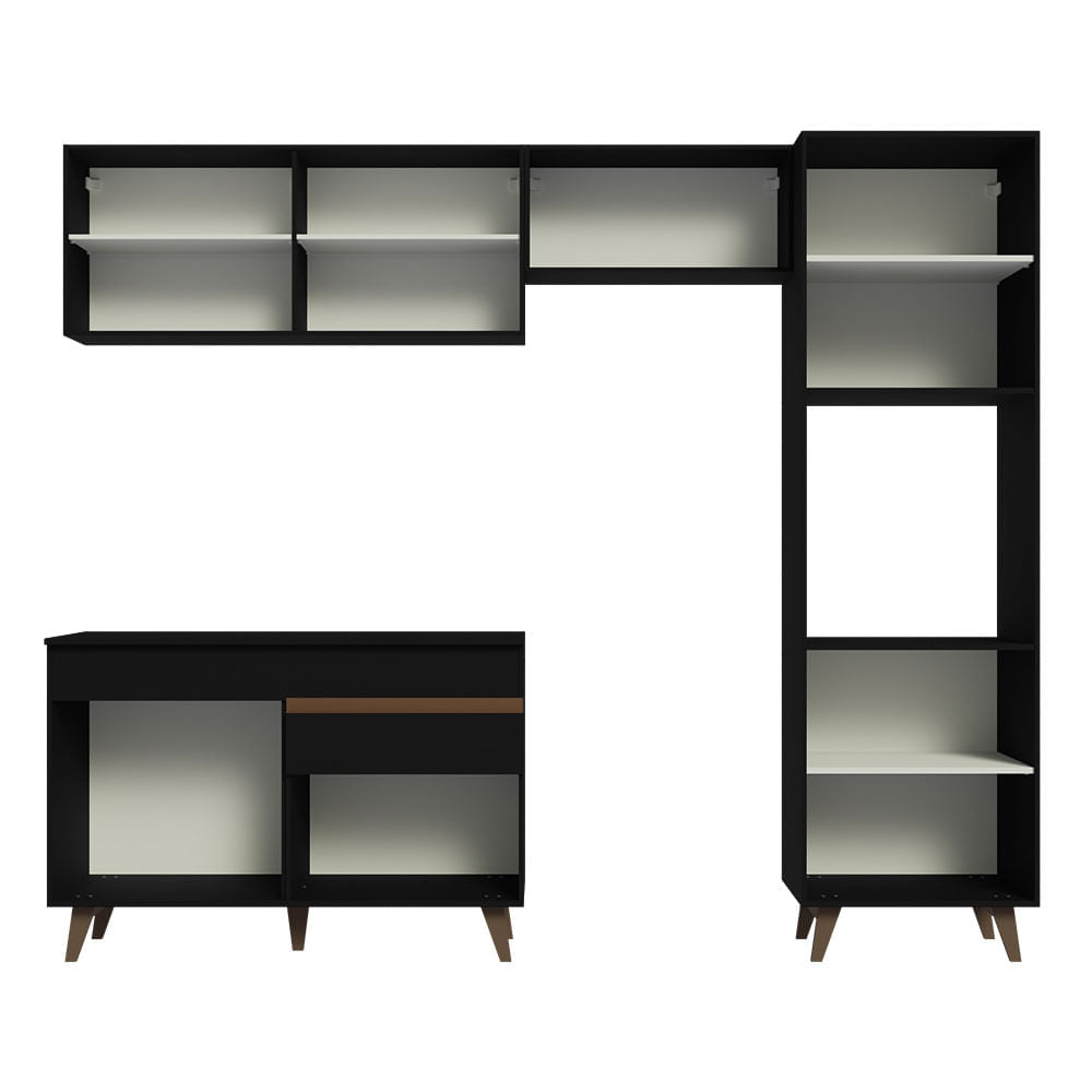 Armário de Cozinha Completa 250cm Preto Reims Madesa 06