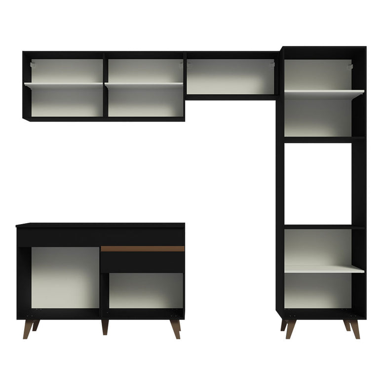 Armário de Cozinha Completa 250cm Preto Reims Madesa 06