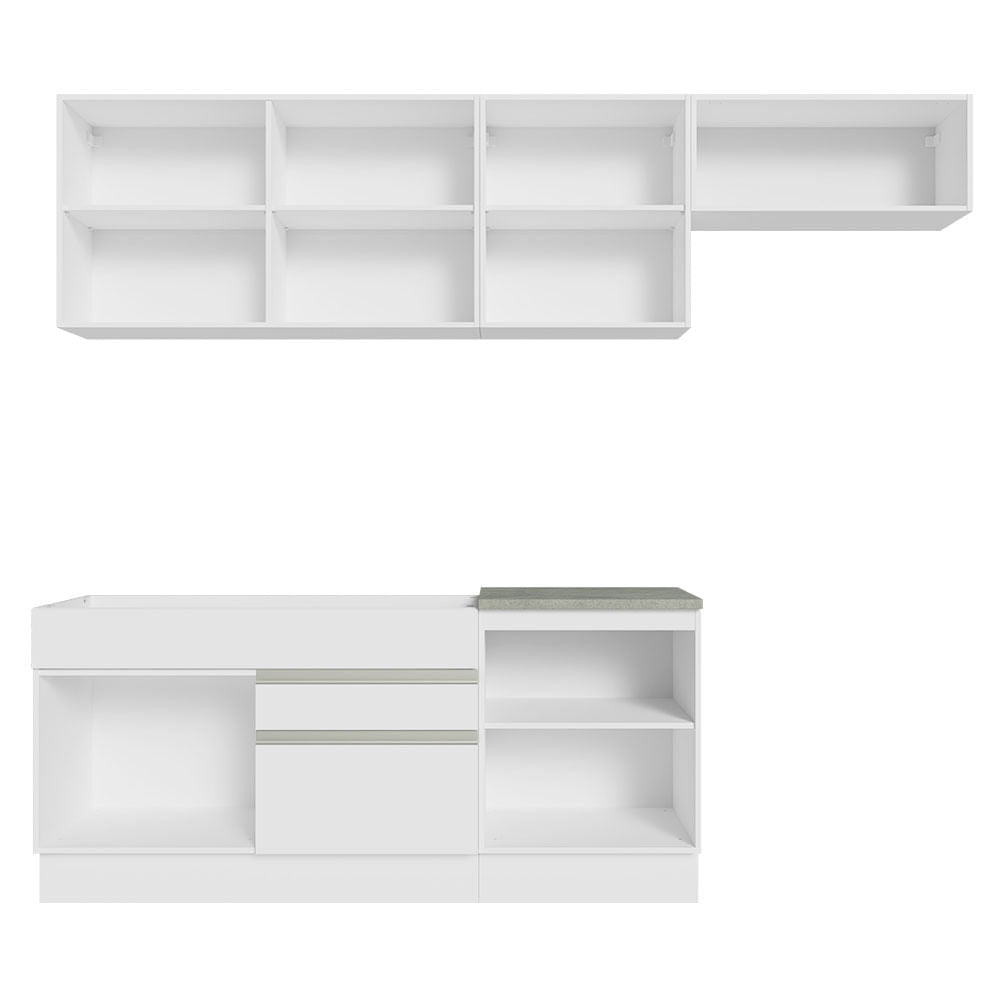 Armário de Cozinha Completa 260cm Branco Glamy Madesa 03