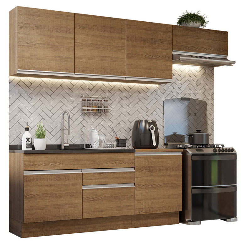 Armário de Cozinha Completa 260cm Rustic Glamy Madesa 03