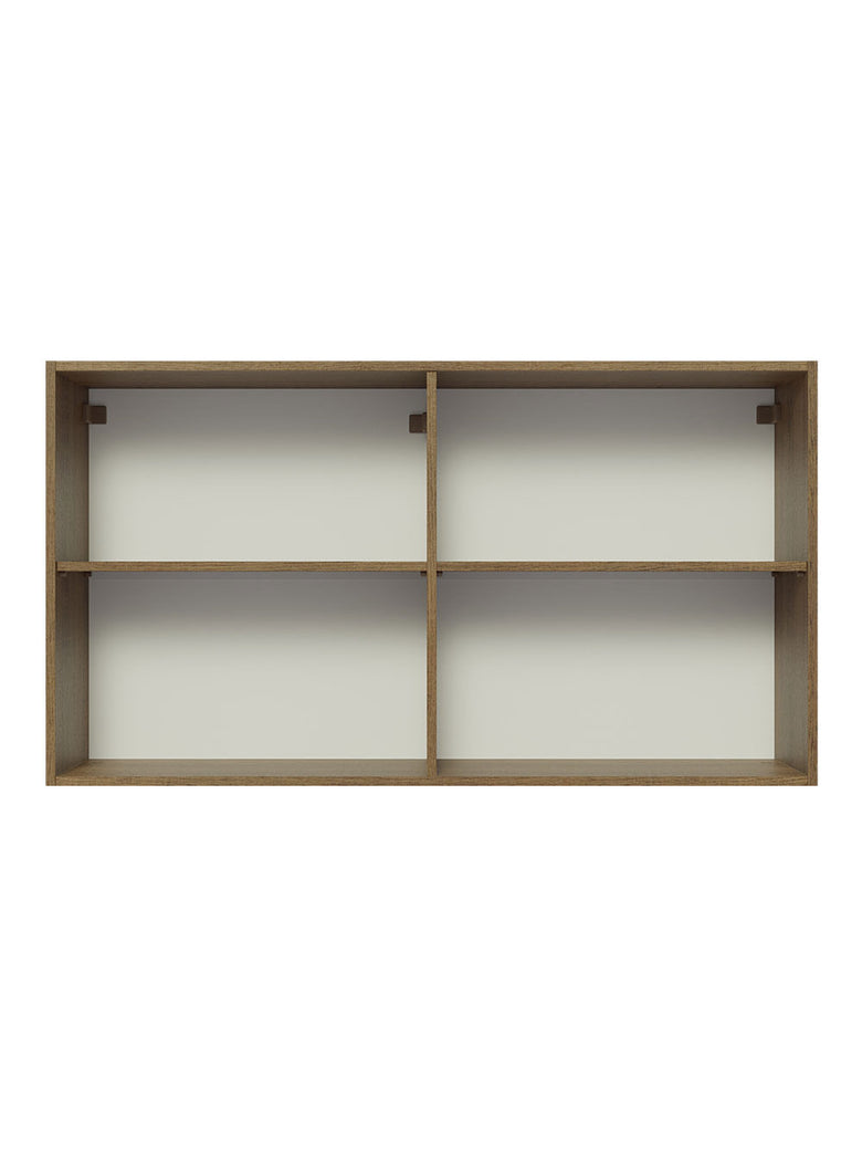 Armário Aéreo Madesa Glamy 120 cm 2 Portas com Vidro Rustic