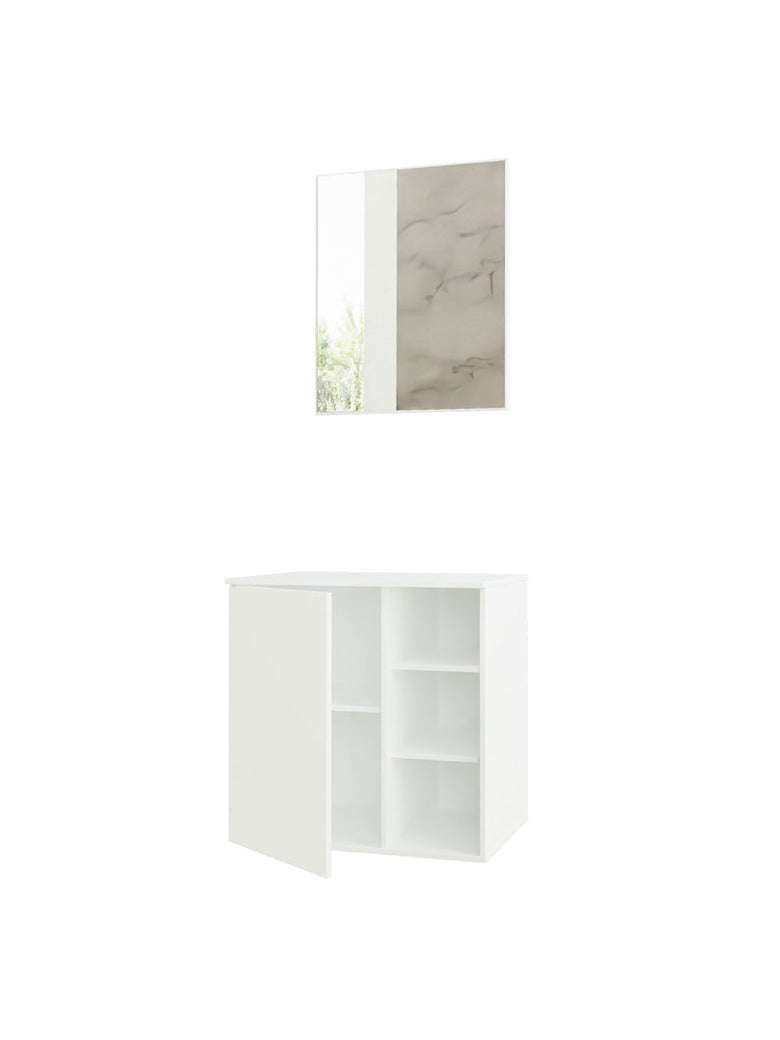 Armário Gabinete com Espelho para Banheiro 60cm Branco Madesa