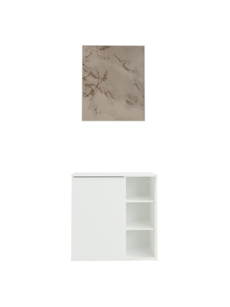 Armário Gabinete com Espelho para Banheiro 60cm Branco Madesa