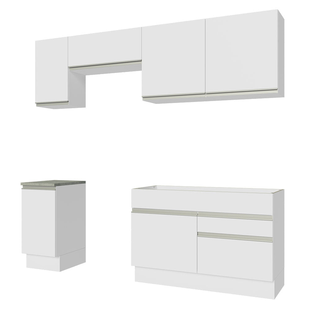 Armário de Cozinha Completa 240cm Branco Glamy Madesa 07