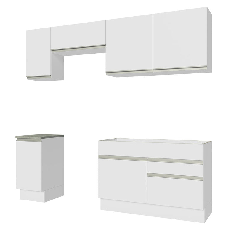 Armário de Cozinha Completa 240cm Branco Glamy Madesa 07