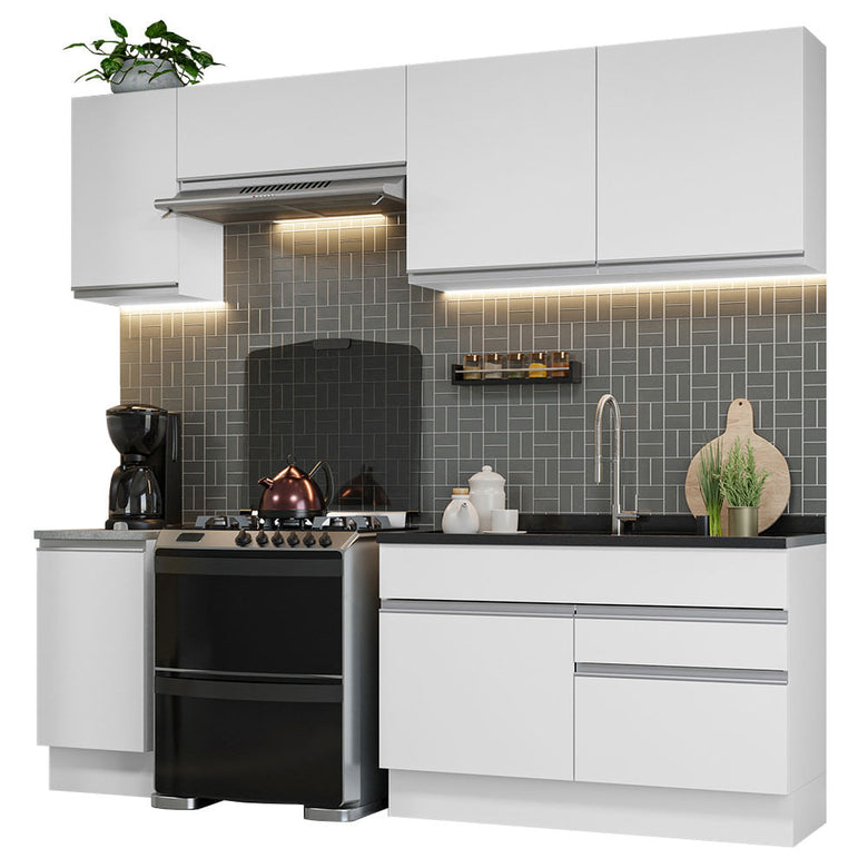 Armário de Cozinha Completa 240cm Branco Glamy Madesa 07