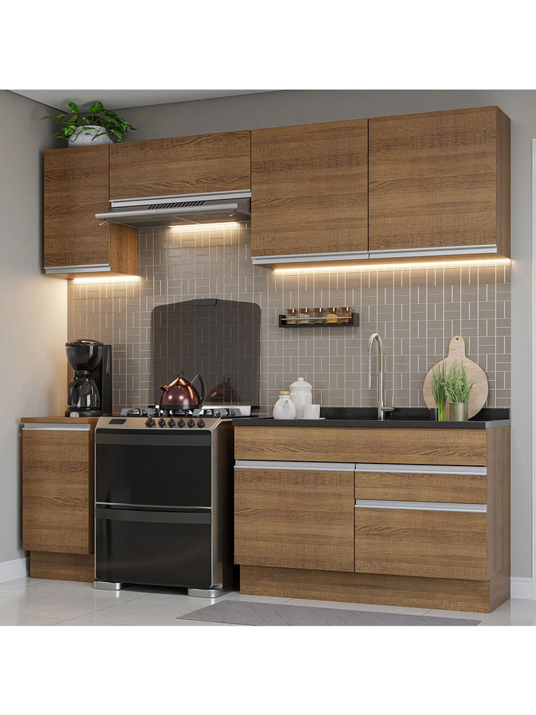 Armário de Cozinha Completa 240cm Rustic Glamy Madesa 07