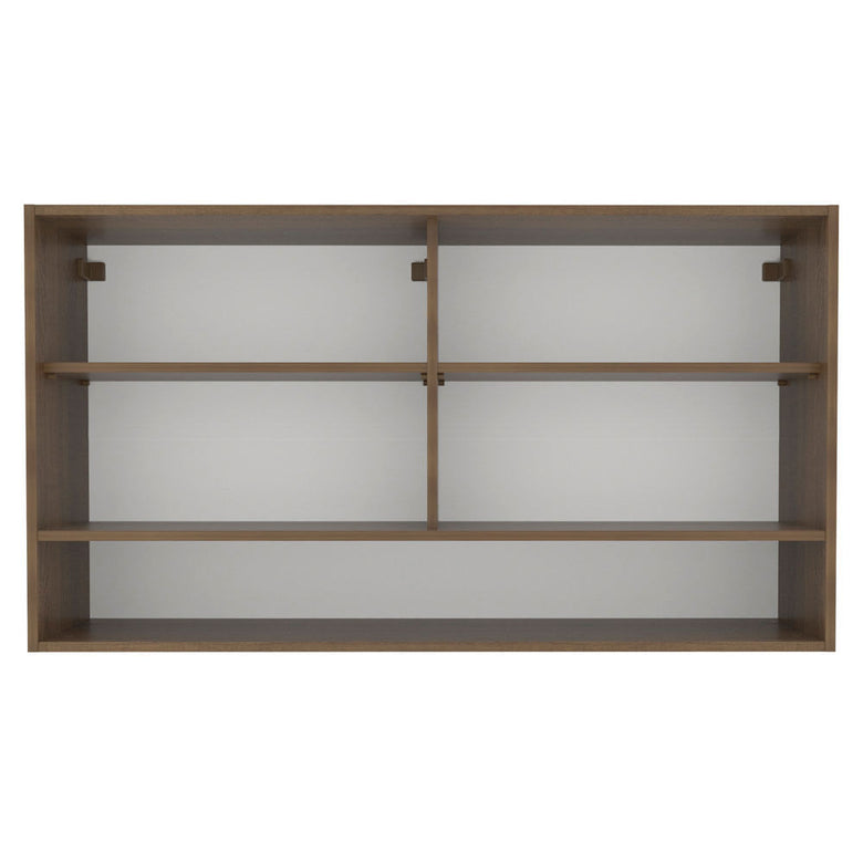 Armário Aéreo Madesa Glamy 2 Portas de Correr de Vidro Reflex e 1 Nicho Rustic