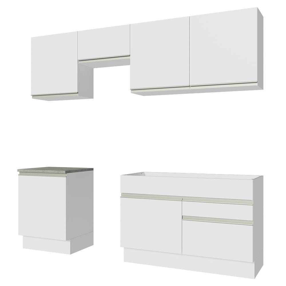 Armário de Cozinha Completa 240cm Branco Glamy Madesa 08
