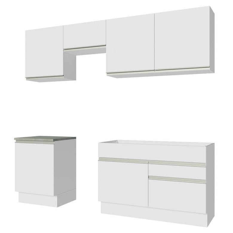 Armário de Cozinha Completa 240cm Branco Glamy Madesa 08