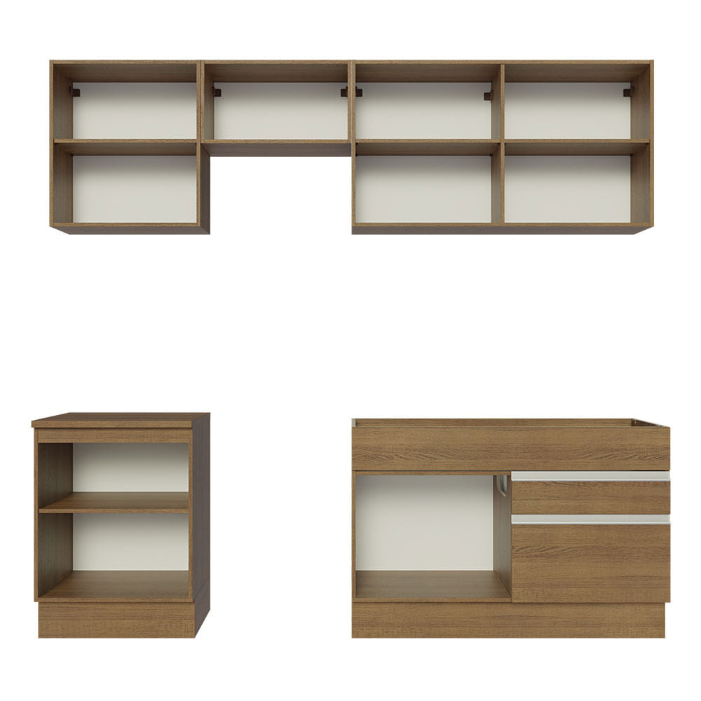Armário de Cozinha Completa 240cm Rustic Glamy Madesa 08