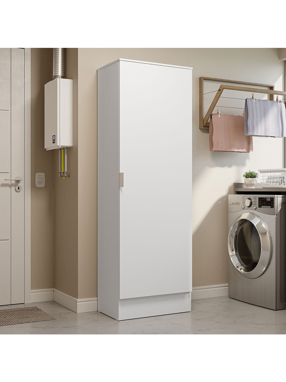 Armário Multiuso 60 cm 1 porta Branco Madesa - Branco