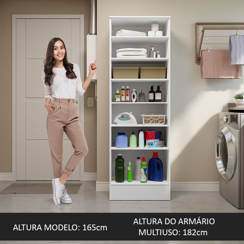 Armário Multiuso 60 cm 1 porta Branco Madesa