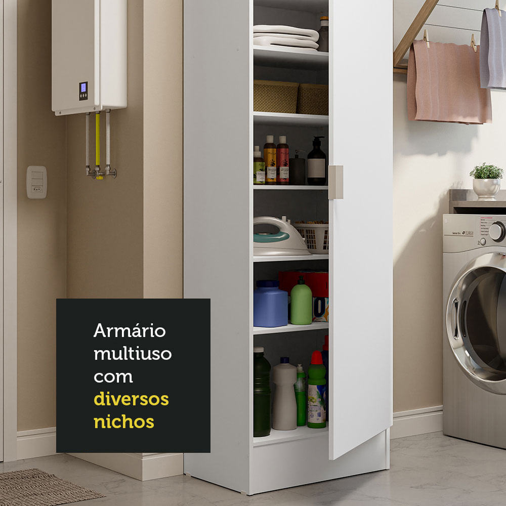 Armário Multiuso 60 cm 1 porta Branco Madesa