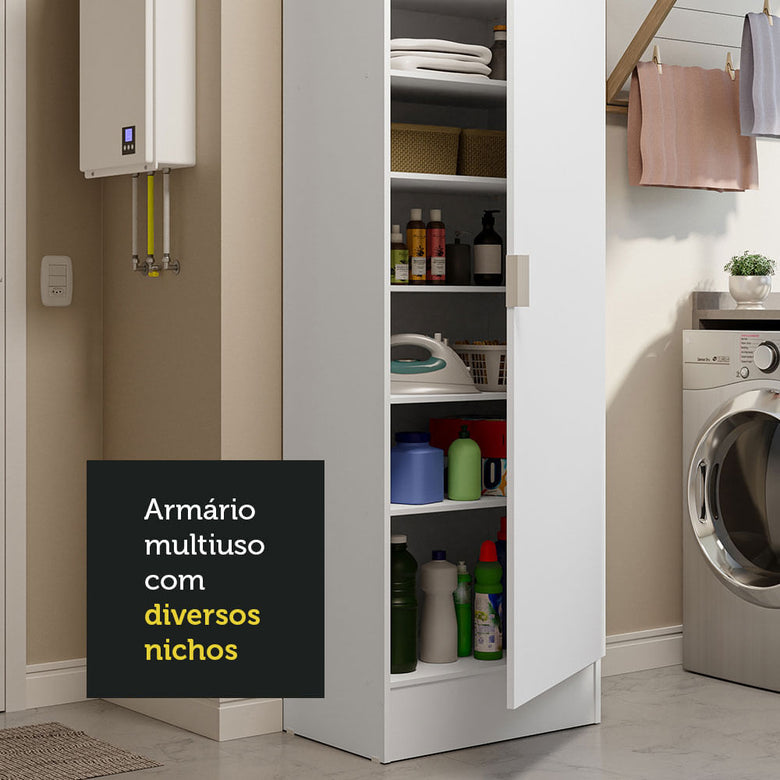 Armário Multiuso 60 cm 1 porta Branco Madesa