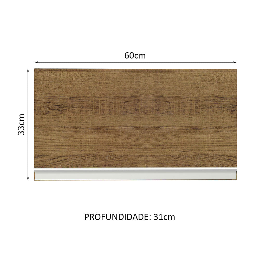 Armário Aéreo Madesa Glamy 60 cm 1 Porta Basculante Rustic - Rustic