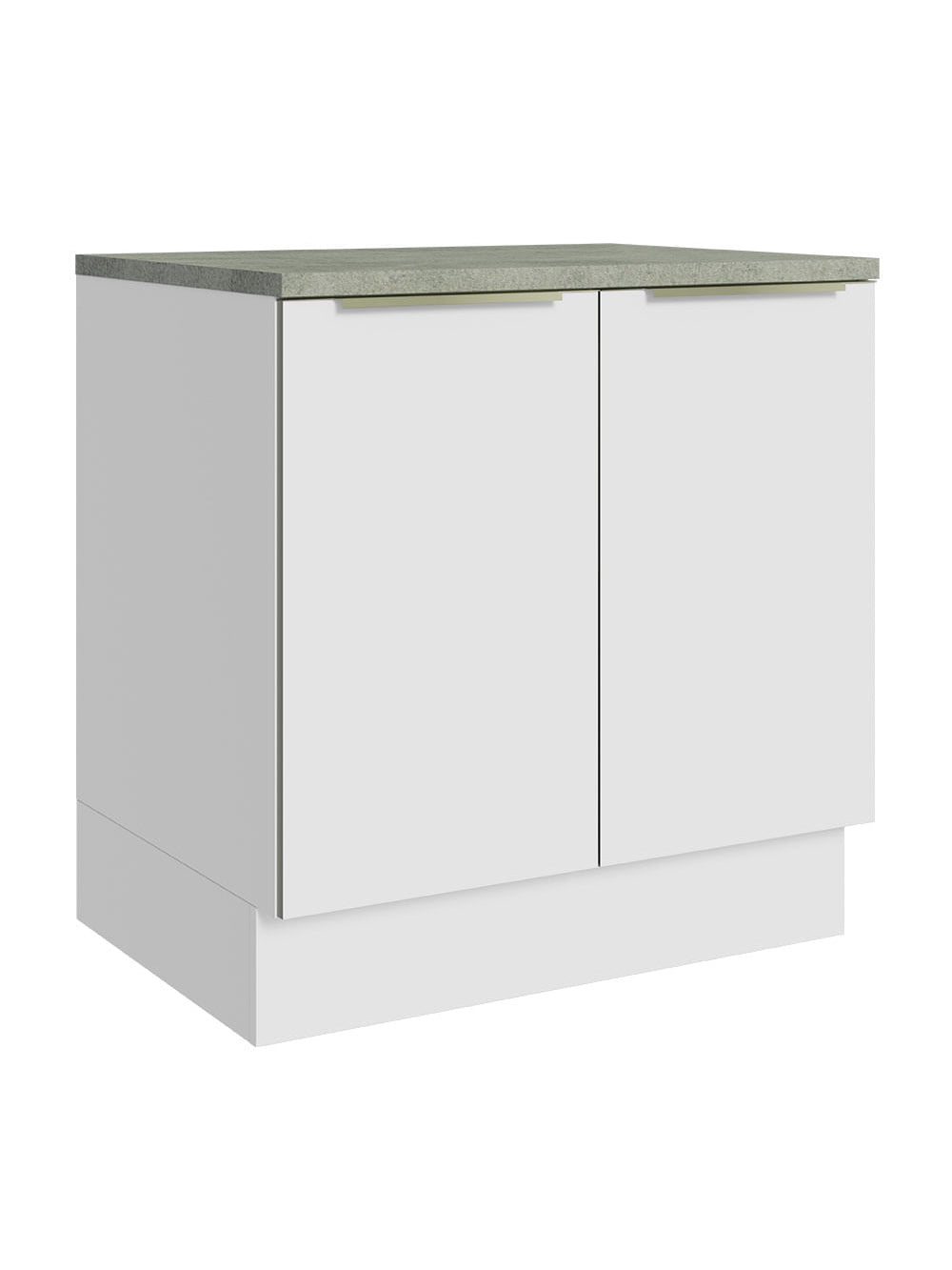 Balcão 80 cm 2 Portas Branco/Branco Veludo Lux Madesa