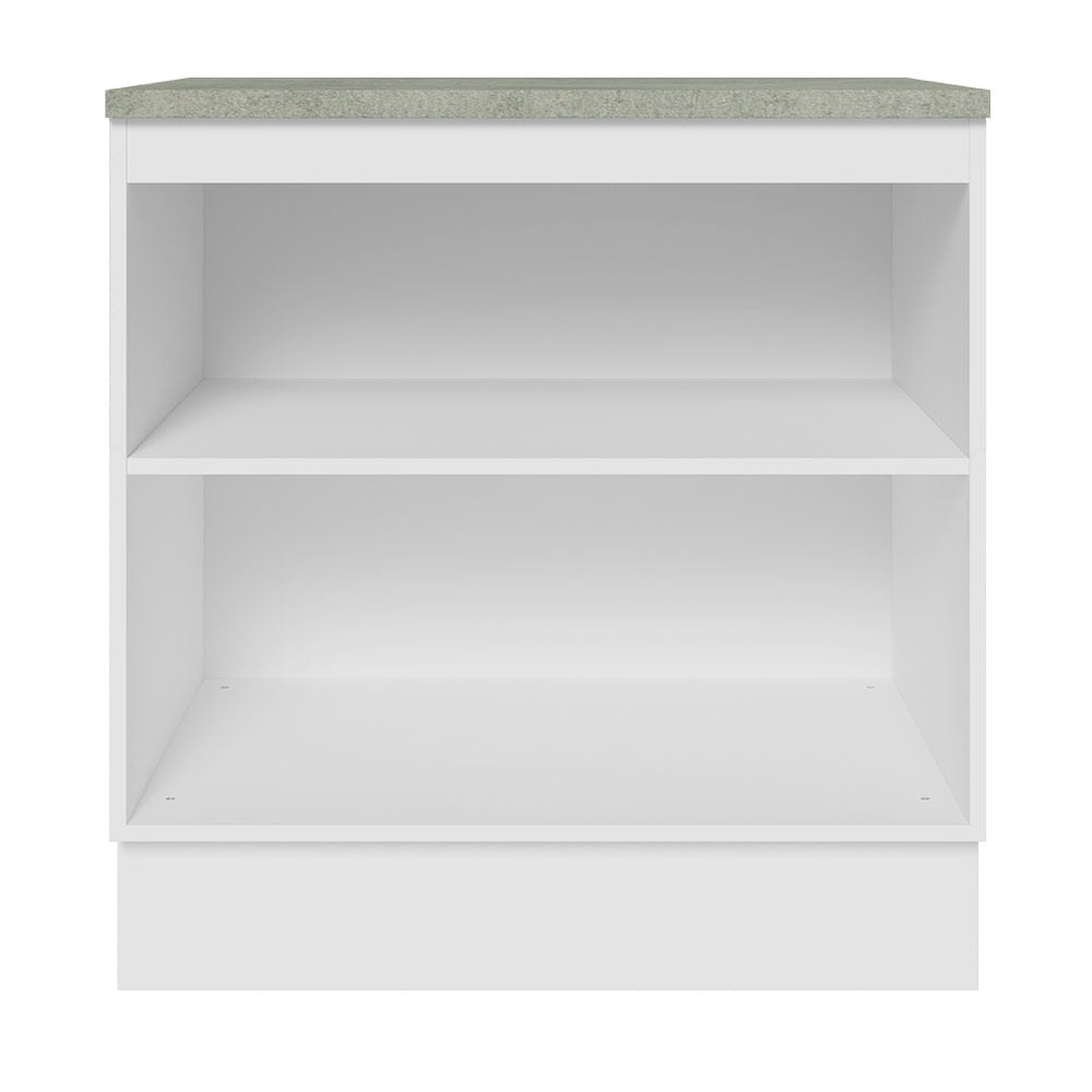 Balcão 80 cm 2 Portas Branco/Branco Veludo Lux Madesa