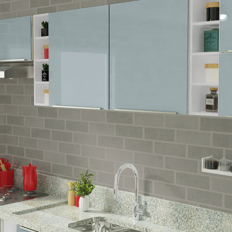 Armário de Cozinha Completa 300cm Branco/Cinza Lux da Sabrina Madesa