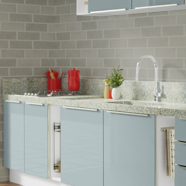 Armário de Cozinha Completa 300cm Branco/Cinza Lux da Sabrina Madesa