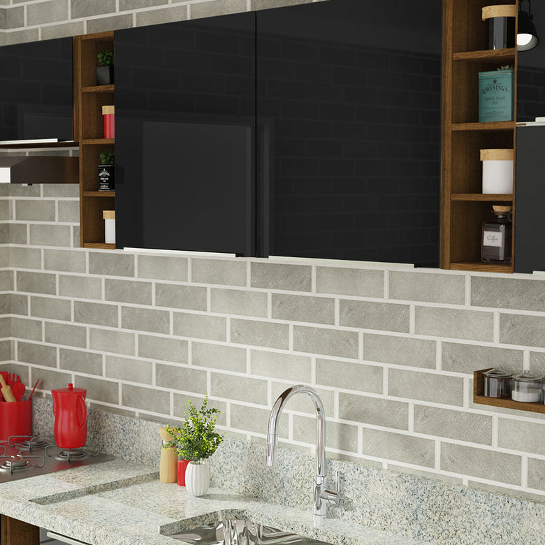 Armário de Cozinha Completa 300cm Rustic/Preto Lux da Sabrina Madesa