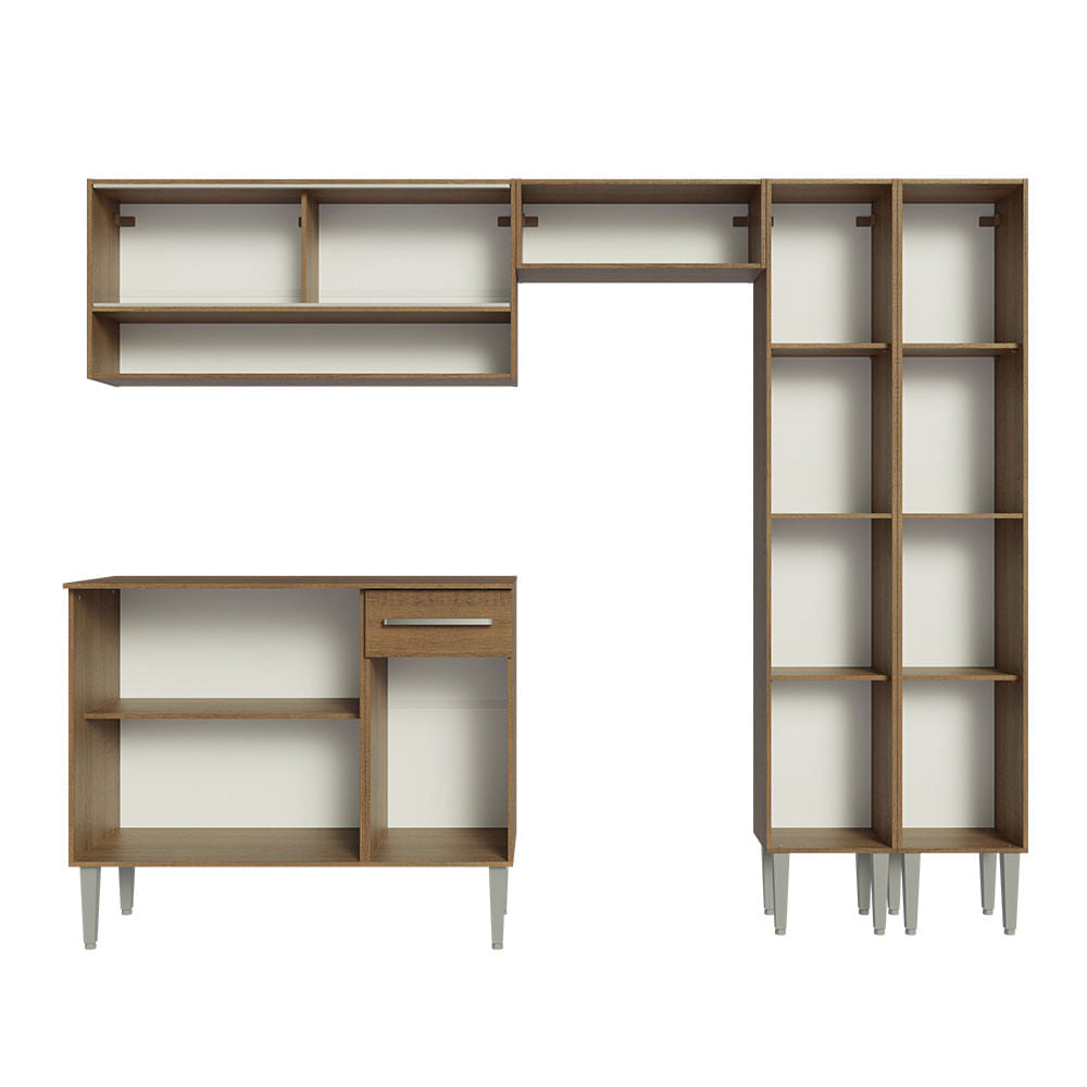 Armário de Cozinha Completa 229cm Rustic Emilly Madesa 04