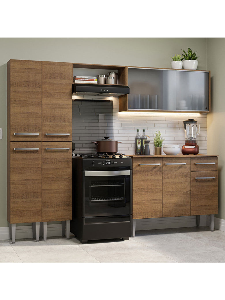Armário de Cozinha Completa 229cm Rustic Emilly Madesa 05