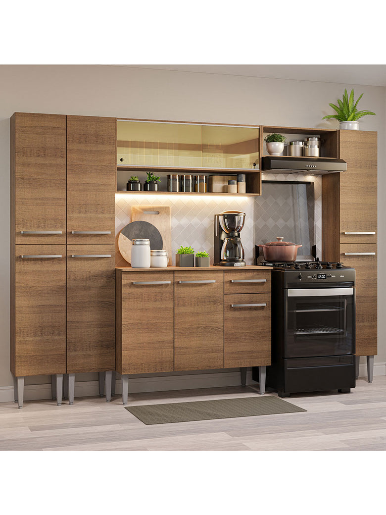 Armário de Cozinha Completa 261cm Rustic Emilly Madesa 04