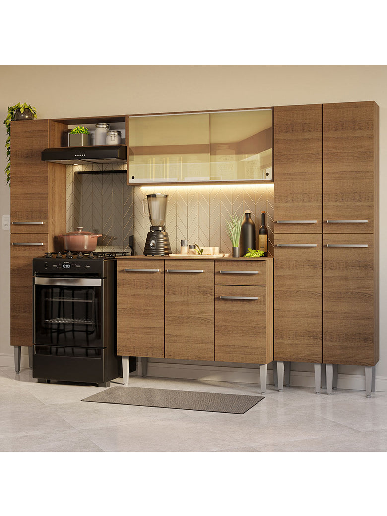 Armário de Cozinha Completa 261cm Rustic Emilly Madesa 07