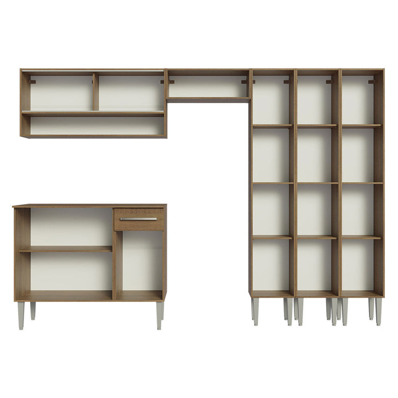 Armário de Cozinha Completa 261cm Rustic Emilly Madesa 08