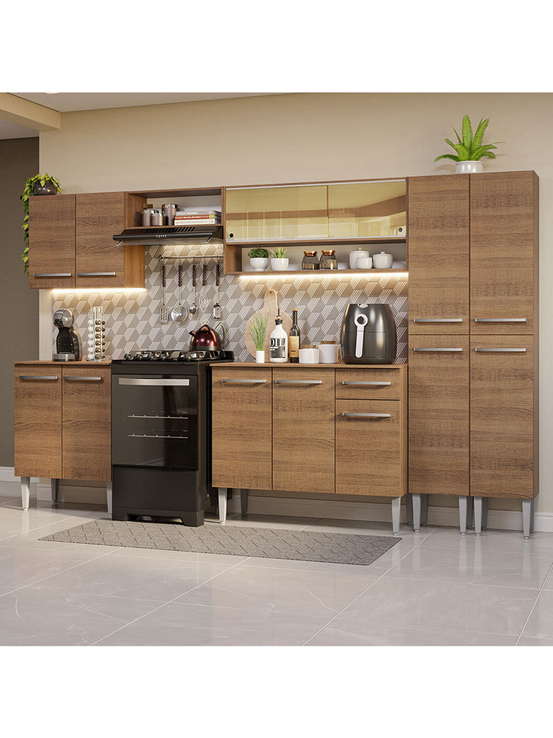 Armário de Cozinha Completa 293cm Rustic Emilly Madesa 03