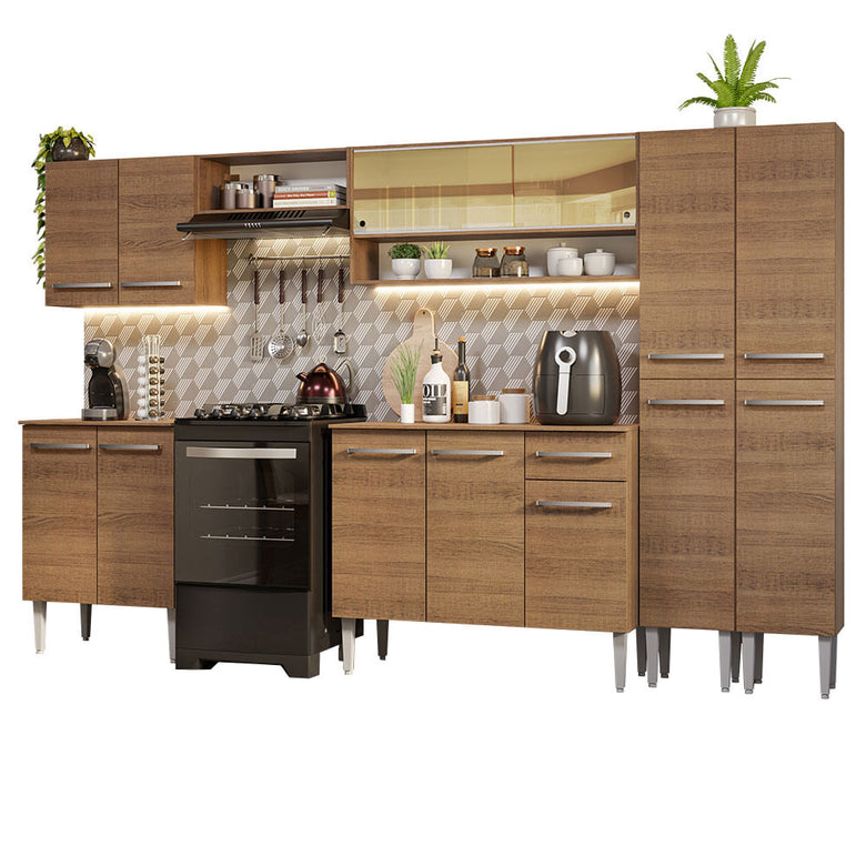Armário de Cozinha Completa 293cm Rustic Emilly Madesa 03